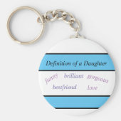 Daughter Love Button Sleutelhanger (Voorkant)