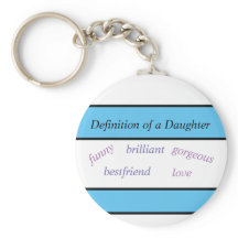 Daughter Love Button Sleutelhanger