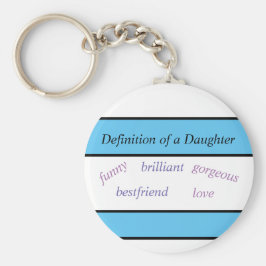 Daughter Love Button Sleutelhanger