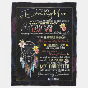 Daughter Lovers Naar mijn dochter-liefdesmoeder Fleece Deken