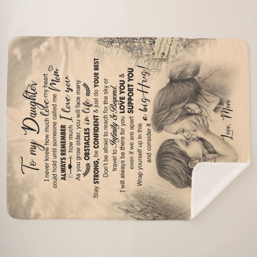 Daughter Lovers | Naar mijn dochter-liefdesmoeder Sherpa Deken (Voorkant (horizontaal))