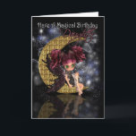 Daughter Magical Birthday schattige kleine maanfee Kaart<br><div class="desc">Daughter Magical Birthday schattige kleine maanfee van moonmeer</div>