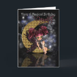 Daughter Magical Birthday schattige kleine maanfee Kaart<br><div class="desc">Daughter Magical Birthday schattige kleine maanfee van moonmeer</div>