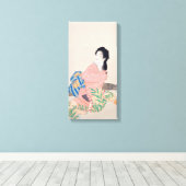 Daughter Miyuki (Elegant Japans Lady, Aziatische k Canvas Afdruk (Insitu (Houten vloer))