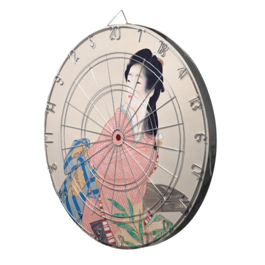 Daughter Miyuki (Mooie Japanse dame) (Aziatisch) Dartbord (Voorkant Rechts)