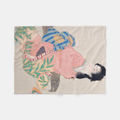 Daughter Miyuki (Mooie Japanse dame) (Aziatisch) Fleece Deken (Voorkant (Horizontaal))