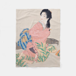 Daughter Miyuki (Mooie Japanse dame) (Aziatisch) Fleece Deken