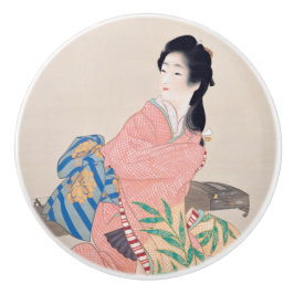 Daughter Miyuki (Mooie Japanse dame) (Aziatisch) Keramische Knop