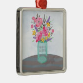 Daughter Moederdag Mason Jar Vase Metalen Ornament (Rechts)