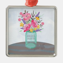 Daughter Moederdag Mason Jar Vase Metalen Ornament