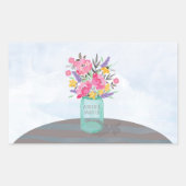 Daughter Moederdag Mason Jar Vase Rechthoekige Sticker (Voorkant)