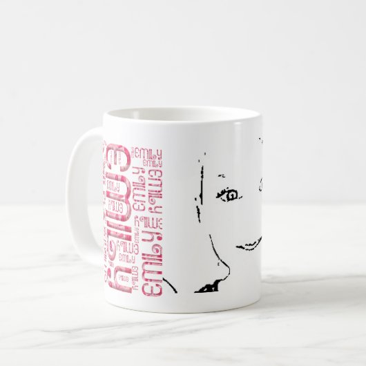 Daughter Name Emily Typography Mok (Voorkant links)