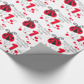 Daughter name ladybug meisjes 1e verjaardag cadeaupapier (Hoek)