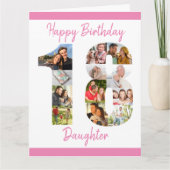 Daughter Number 18 Photo Collage Big 18th Birthday Kaart (Voorkant)