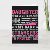 Daughter Of A Veteran Us Veteran Dad Daughter Vete Kaart (Voorkant)