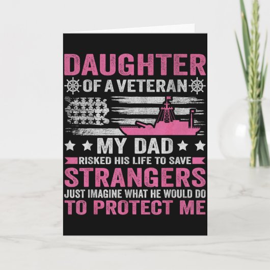 Daughter Of A Veteran Us Veteran Dad Daughter Vete Kaart (Voorkant)