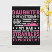 Daughter Of A Veteran Us Veteran Dad Daughter Vete Kaart (Gele Bloem)