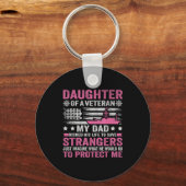Daughter Of A Veteran Us Veteran Dad Daughter Vete Sleutelhanger (Voorkant)