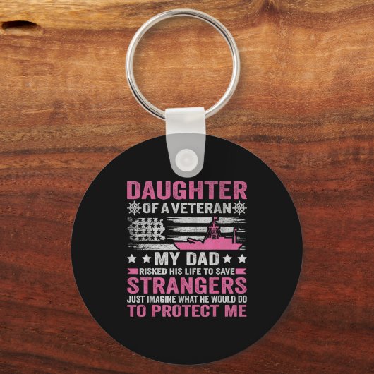 Daughter Of A Veteran Us Veteran Dad Daughter Vete Sleutelhanger (Voorkant)