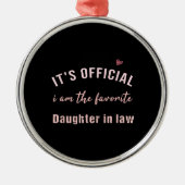 Daughter of Law Birthday Kerstmis van Mor Metalen Ornament (Voorkant)