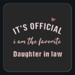 Daughter of Law Birthday Kerstmis van Mor Vierkante Sticker<br><div class="desc">Daughter of Law Birthday Kerstmis van Mor</div>
