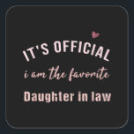 Daughter of Law Birthday Kerstmis van Mor Vierkante Sticker<br><div class="desc">Daughter of Law Birthday Kerstmis van Mor</div>