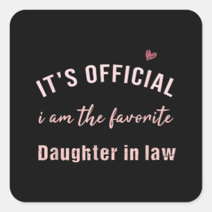 Daughter of Law Birthday Kerstmis van Mor Vierkante Sticker