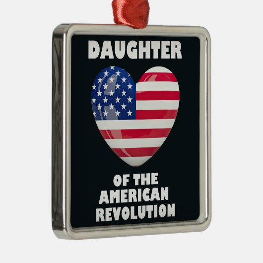 Daughter of the American Revolution DAR heart USA Metalen Ornament (Rechts)