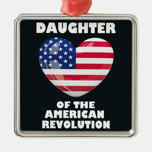 Daughter of the American Revolution DAR heart USA Metalen Ornament (Voorkant)