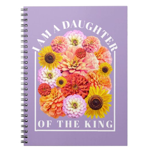 Daughter of The King Bible Verse Flower Notitieboek (Voorkant)