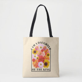 Daughter of The King Bible Verse Wildflower Faith Tote Bag