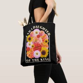 Daughter of The King Bible Verse Wildflower Tote Bag