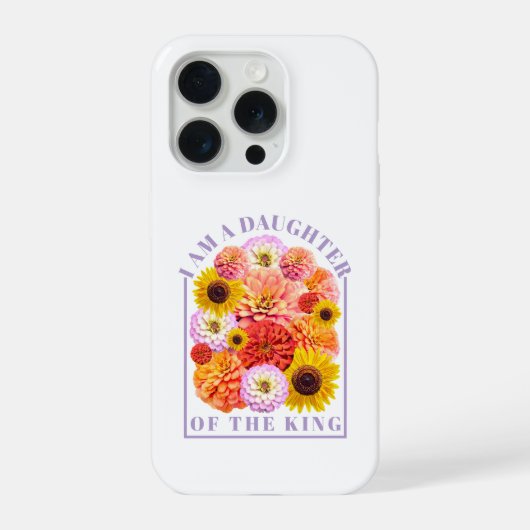 Daughter of the King Floral Faith Affirmation iPhone Hoesje (Achterkant)
