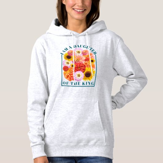 Daughter of The King Identity in Christ Floral Hoodie (Voorkant)
