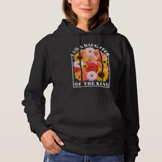 Daughter of The King Identity in Christ Flower Hoodie (Voorkant)