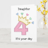  *DAUGHTER* OP HAAR "4DE" BIRTHDAAGSKAART KAART (Gele Bloem)