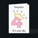 *DAUGHTER* OP HAAR "4DE" BIRTHDAAGSKAART KAART<br><div class="desc">ZIJ ZAL DE VOLGENDE DAG **4e MAXIMUM** EN ZULLEN DIE DAG ZEKER DRAAG HEBBEN. DANK JE VOOR HET OPSLAAN VAN EEN VAN MIJN ACHT STORES.</div>