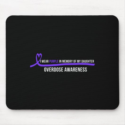 Daughter Overdose Awareness I Draag Paarse Muismat (Voorkant)