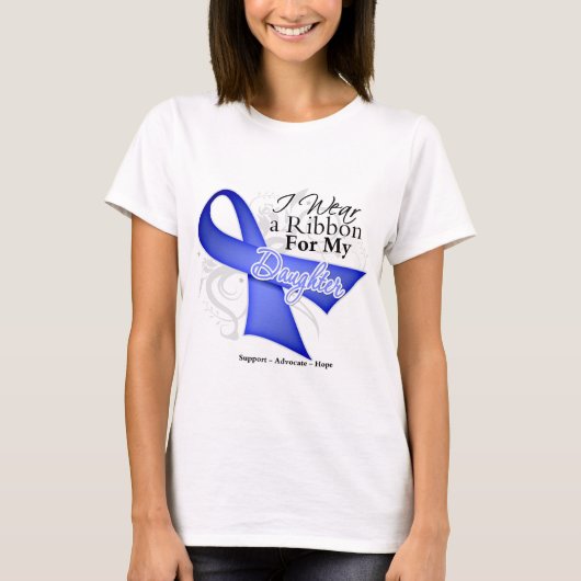 Daughter Periwinkle Ribbon - Stomach Cancer T-shirt (Voorkant)