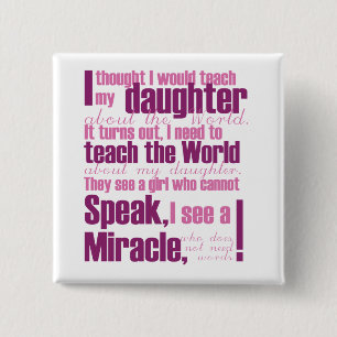 Daughter Pin Vierkante Button 5,1 Cm