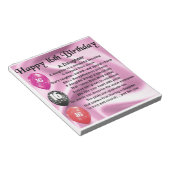 Daughter Poem 16th Birthday Notitieblok (Schuin)