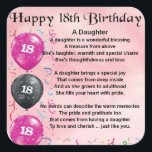 Daughter Poem - 18th Birthday Vierkante Sticker<br><div class="desc">Een ideaal cadeau voor een dochters op 18e verjaardag</div>