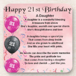 Daughter Poem 21st Birthday Drankjes Onderzetter<br><div class="desc">Een geweldig cadeau voor een dochter op haar 21ste verjaardag</div>