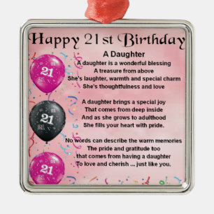 Daughter Poem 21st Birthday Metalen Ornament