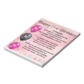 Daughter Poem 21st Birthday Notitieblok (Linkerzijde)