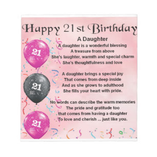 Daughter Poem 21st Birthday Notitieblok