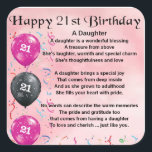 Daughter Poem 21st Birthday Vierkante Sticker<br><div class="desc">Een geweldig cadeau voor een dochter op haar 21ste verjaardag</div>