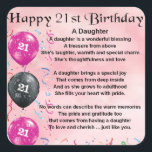 Daughter Poem 21st Birthday Vierkante Sticker<br><div class="desc">Een geweldig cadeau voor een dochter op haar 21ste verjaardag</div>