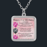 Daughter Poem 21st Birthday Zilver Vergulden Ketting<br><div class="desc">Een geweldig cadeau voor een dochter op haar 21ste verjaardag</div>