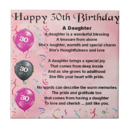 Daughter Poem 30th Birthday Tegeltje